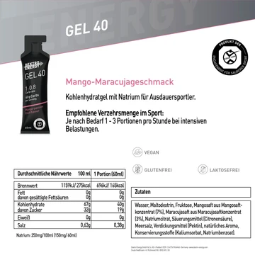 Long distance gel 40 wild berry mango-passion fruit